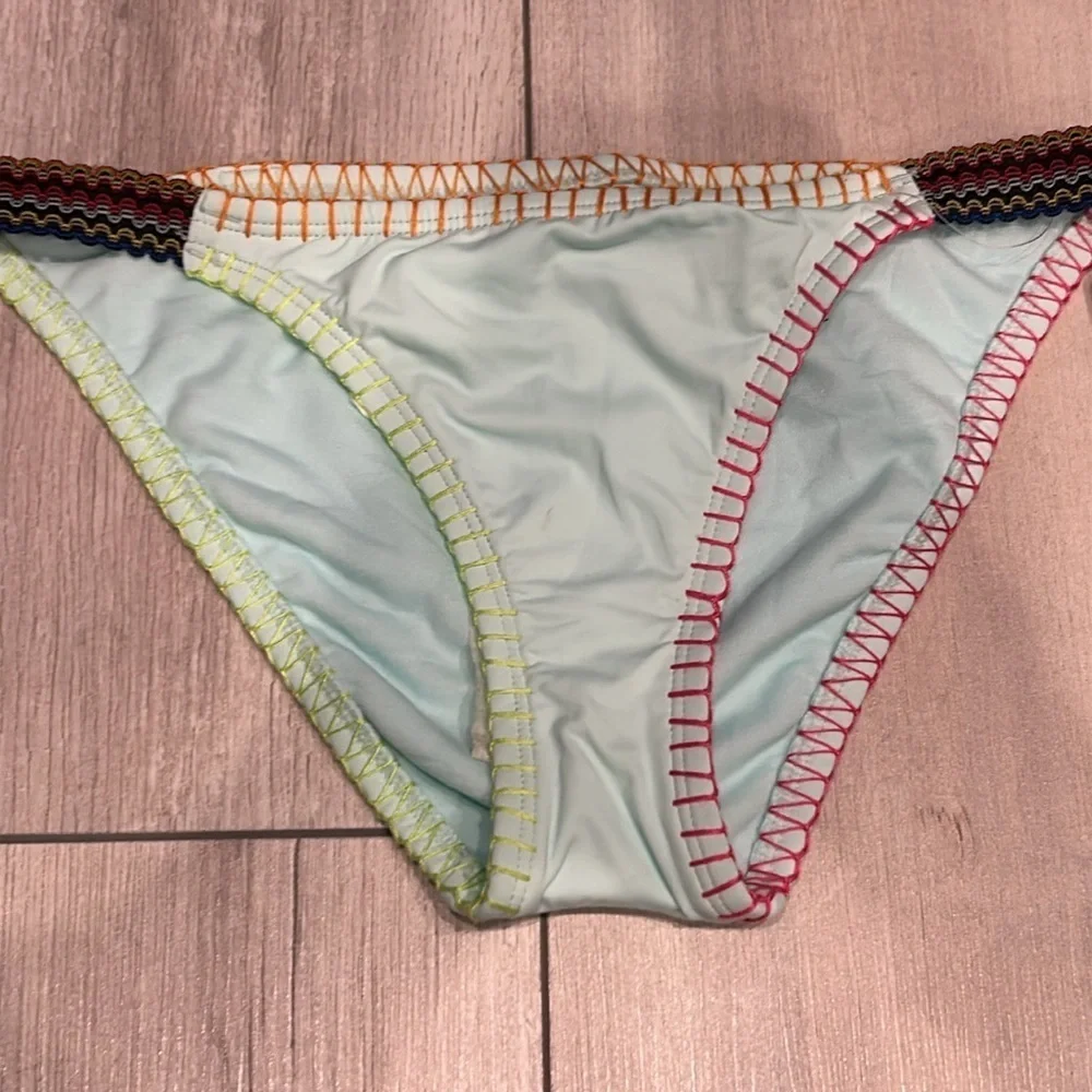 Hobie blue embroidery stitch swim bikini bottom size XS